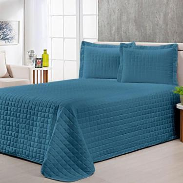 Imagem de Colcha Cobre Leito King com Porta Travesseiro 300 Fios Toque Macio Kit