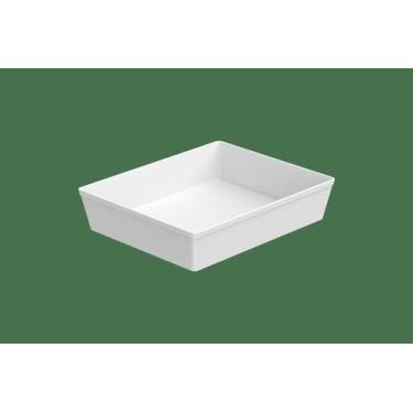Imagem de Travessa Retangular Uno em Plástico Branco 4,8L 33x26x7cm - Coza