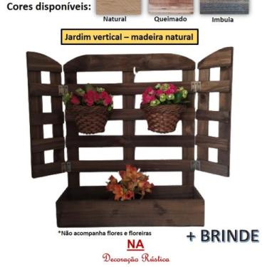 Imagem de Jardim vertical painel floreira parede suporte madeira plantas varias 