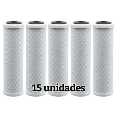 Imagem de Kit Com 15 Refil Carbon Block Carvão Ativado 9 3/4 10 - BR Fish Aquari
