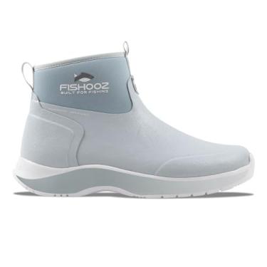 Imagem de FISHOOZ Sapato masculino DryRun para pesca no tornozelo | Estrutura de bota de neoprene 100% impermeável, forro de malha respirável, revestimento de borracha natural à prova de tempestade, Fantasma