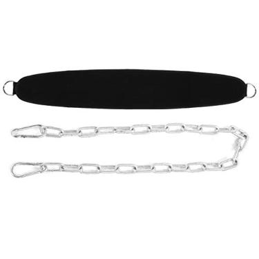 Imagem de Cinto de imersão para levantamento de peso, fita de musculação, equipamento de musculação com corrente de ferro para pendurar para homens e mulheres, academia