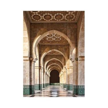 Imagem de Pintura Em Tela Com Caligrafia Islâmica "Allahu Akbar" Da Mesquita Sag