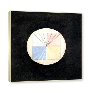 Imagem de Moldura de champanhe. Pôster Hilma Af Klint (O cisne, nº 15), reproduções de pinturas famosas, imagem de arte abstrata para sala de estar quarto decoração de casa. 30 x 30 cm-11,8 x 11,8 pol