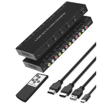 Imagem de Conversor RCA para HDMI OSEtub de 4 portas com TECNOLOGIA DE ATUALIZAÇ