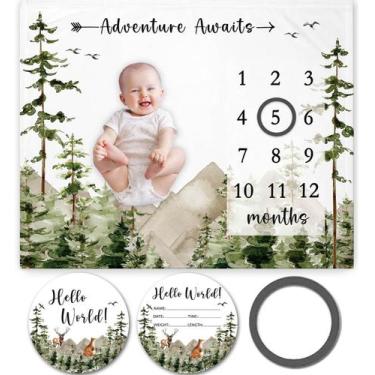 Imagem de Monthly Milestone Blanket Yuzioey Adventure Awaits Baby