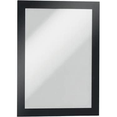 Imagem de Durable Suporte magnético autoadesivo Duraframe em meia carta - Tamanho 14 x 21,6 cm - Moldura preta - Pacote com 2