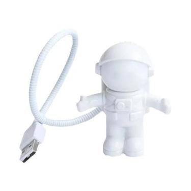 Imagem de Luz Noturna USB Astronauta Branca, Lâmpada De Leitura Portátil LED 5V 