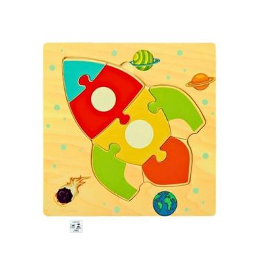 Imagem de Quebra Cabeca MDF Mini 7 Pecas Toymix Foguete 15x15x0,3cm Brinquedo Ed