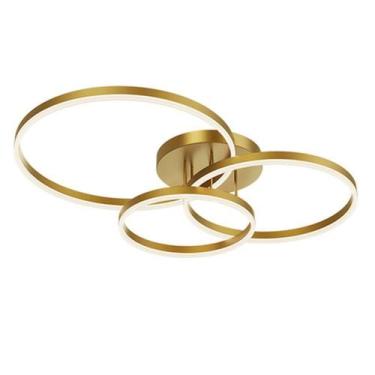 Imagem de Lustre Luminaria Aneis Infinito 3 Em 1 Perfil Led Arco Orbital Decorat