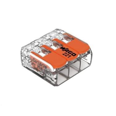 Imagem de Conector Emenda Compacto Wago 221-413 - 3 Pólos Até 4mm² - WAGO BRASIL