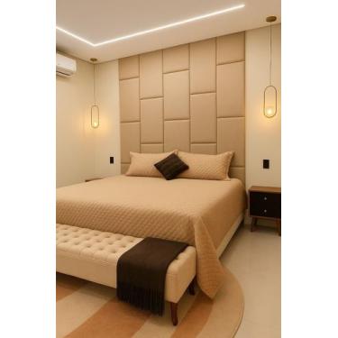 Imagem de Cabeceira Dominó 2,30X1,60 Em Módulos Estofados Várias Cores - CasaBel