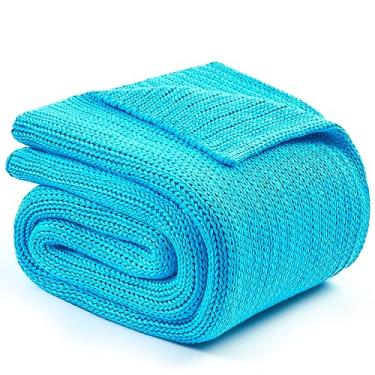 Imagem de L'AGRATY Cobertor pesado de malha – 122 cm x 182 cm 9 kg cobertor pesado de malha grossa para adultos trançado de crochê fio grosso decorativo sem contas uniformemente ponderado lavável na máquina