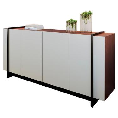 Imagem de Balcao Buffet 160 Cm Copacabana Preto Off White Nogueira Real Colibri