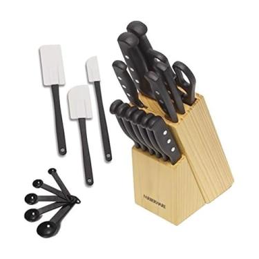 Imagem de Conjunto de facas e utensílios de cozinha de aço inoxidável de alto carbono Farberware, preto