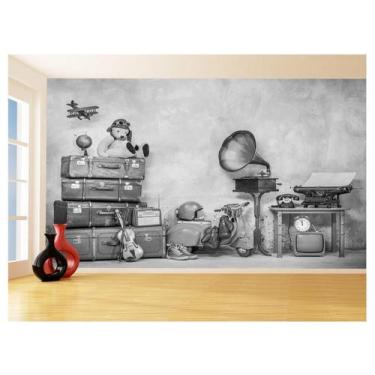 Imagem de Papel De Parede Musica Gramofone Vitrola Retrô 3,5M Mus60 - Você Decor