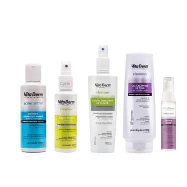 Imagem de Kit Limpeza Facial Todos Tipos de Pele Home Care Vita Derm