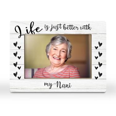 Imagem de CGBHW Porta-retrato Nani Gifts, presentes de avó avó de netos, netos, melhor presente para avó de todos os tempos, porta-retratos para mulheres, 10 x 15 cm, horizontal para exibição de mesa