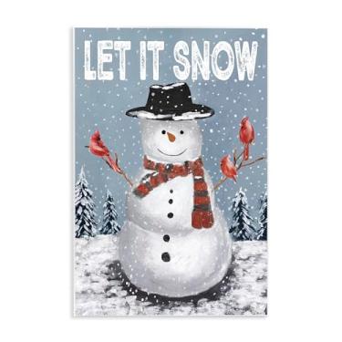 Imagem de Stupell Industries Let It Snow Joyful Snowman Wall Plaque Art, design by Dogwood Portfolio, 15 x 10