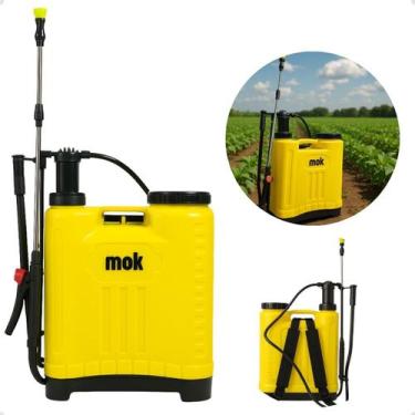 Imagem de Pulverizador Costal Manual Bomba Veneno 20 Litros MOK, Amarelo