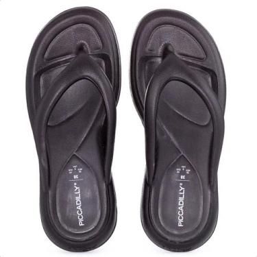 Imagem de Chinelo Feminino Macio Baixo Marshmallow Piccadilly C248001, 36, Preto