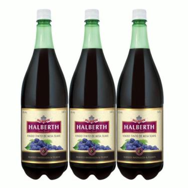 Imagem de Kit 3 Vinho Tinto Tinto Suave Halberth 1.47L - Serra Gaúcha