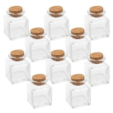 Imagem de Kit 10 Porta Condimentos Tempero Vidro Rolha Cortiça 60Ml