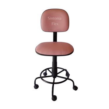 Imagem de Cadeira Secretaria Regulagem Altura Base Ferro Rodízio E