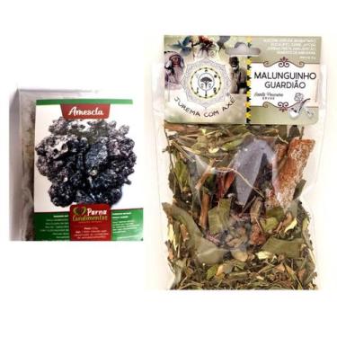 Imagem de Amescla Resina Breu Branco Defumação Espiritual Defumador Malunguinho 