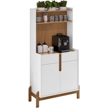 Imagem de Aparador Cantinho Cafe 50525 2 Portas 81cm Branco Cedro DCASA