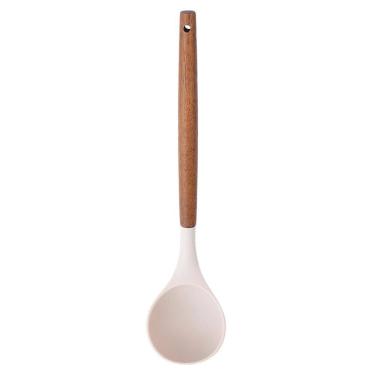 Imagem de Concha de Silicone Creme Paramount com Cabo Madeira 33 cm
