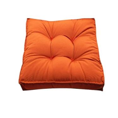 Imagem de Futon 70x70 Oxford Assento Turco Almofada Lisa Quadrada Alta Grande Pallet Sofa Shelter (Laranja Fanta)
