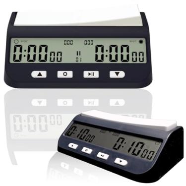 Imagem de Relógio Digital Profissional para Xadrez e Jogos de Tabuleiro – Cronômetro com 5 Modos, Contador de Jogadas, Funções Fischer, Byo-Yomi, Delay, Tela LCD, Botões Grandes e Design Resistente