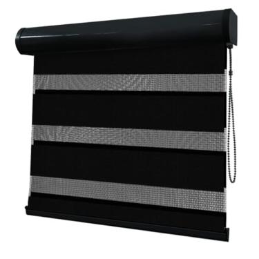 Imagem de Persiana Double Vision Preta - 0,80m Larg X 2,20m Alt - Tecido Translúcido - Persianet