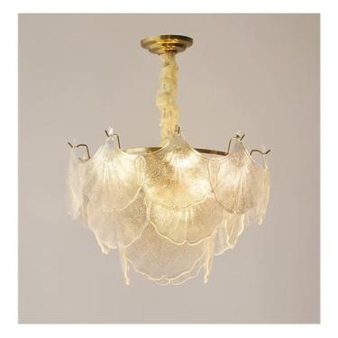 Imagem de Lustre de vidro estilo francês moderno LED compatível com sala de estar, quarto, sala de jantar, cozinha, arte, design romântico, luminárias pendentes, lâmpadas de lustre