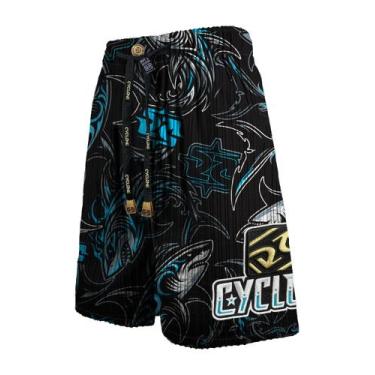 Imagem de Bermuda Cyclone Veludo Tribal Shark, Preto, Azul, G