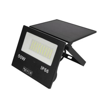 Imagem de Refletor Com Placa Solar Dobrável Led 6500K 50W IP66 Externo - Aaa Top