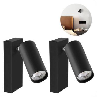 Imagem de 2 Arandela Direcionável Estilo Spot Preto Mr11 Lup84 - Acende a Luz