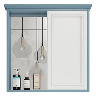 Imagem de AKALNNB Armário de remédios espelho armário de remédios armário de remédios oculto deslizante banheiro armário de remédios inteligente caixa de espelho de parede para lavagem das mãos