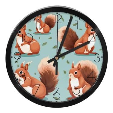 Imagem de LILINWAN Relógio de parede 24 cm sem tique-taque silencioso operado por bateria relógio de parede redondo moderno estilo simples decoração relógio para escritório/escola/quarto/sala de estar