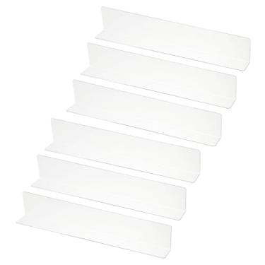 Imagem de PATIKIL Pacote com 6 divisórias de prateleira para organização de armários, 35 x 3,8 x 3,5 x 6,4 cm, separador de armários de acrílico, prateleiras de armário de cozinha, bloqueador para quarto