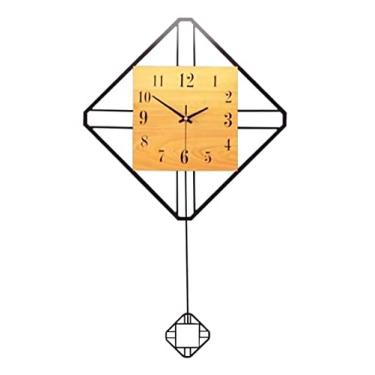 Imagem de XFNVXC Relógio de parede para quarto relógio de parede silencioso decorativo restaurante balanço sala de estar movimento silencioso de madeira para sala de estar quarto casa relógio de parede para