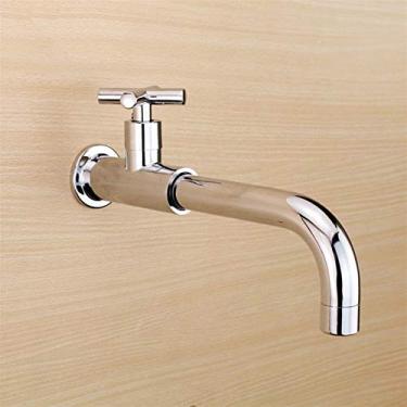 Imagem de Torneiras, torneira de pia de banheiro Platibrass torneira de extensão de alça única, torneira de cozinha montada na parede torneira de fogão de furo único apenas água fria embutida