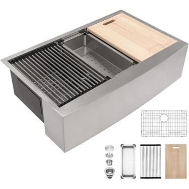 Imagem de Pia de fazenda de aço inoxidável Kichae, S36w*21D*9H, Stainless Steel