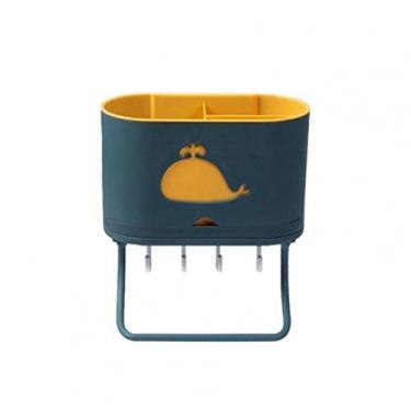 Imagem de Suporte de talheres escorredor de talheres de parede com bandeja de gotejamento PP suporte de pauzinhos de cozinha para armazenamento de utensílios colher garfo pauzinhos suporte de utensílios/suporte