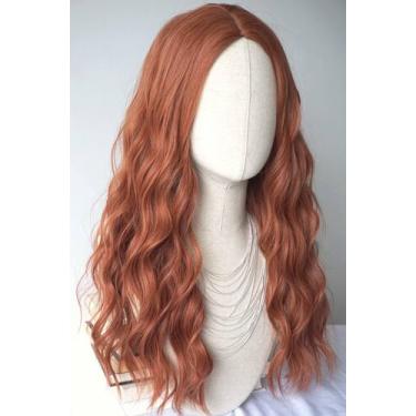 Imagem de Peruca Wigbuy Long Curly Sintética de Cobre Vermelho 80cm para mulhere