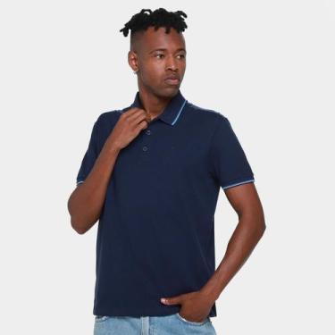 Imagem de Camisa Polo Ellus Piquet Melange Classic Masculina, Marinho, Cinza, M
