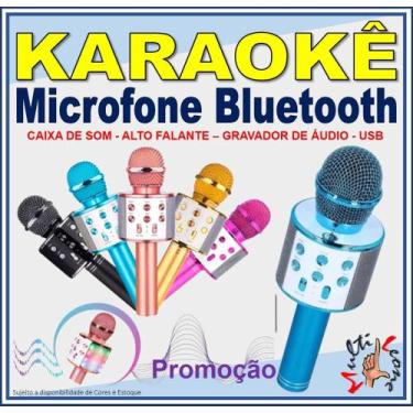 Imagem de Microfone Karaokê com Caixa de Som Acoplada e efeitos de voz - Kapbom