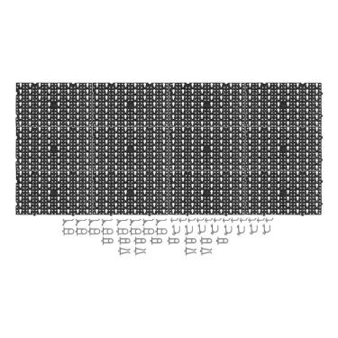 Imagem de Painel Preto Para Ferramentas Plástico Perfurado + 48 Ganchos