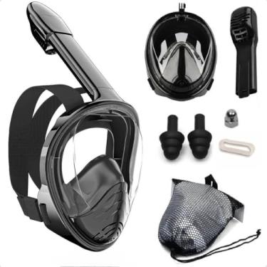 Imagem de Máscara de Mergulho Snorkel Adulto Full Face com Suporte Câmera, Óculos de Natação e Mergulho - Ajustável em Silicone para Praia, Piscina e Mergulho Livre